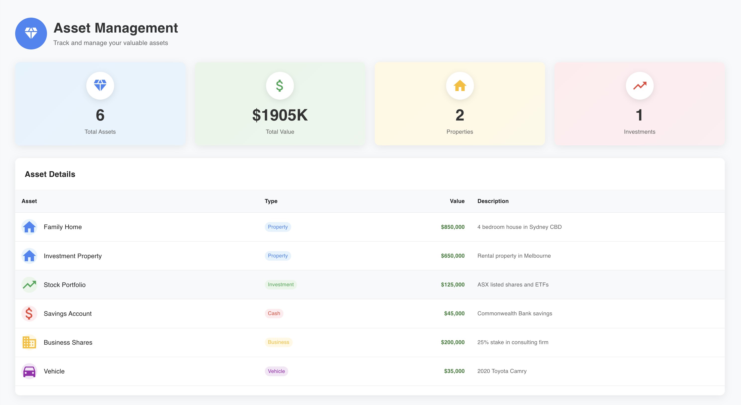 Upcoming vault screen
